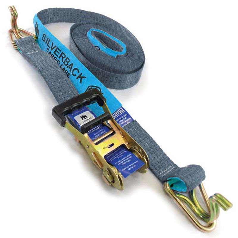 Silverback Premium Ratchet Tie Down Kits Hook Keeper (10330 - 9m x 50mm LC 2500kg GREY)