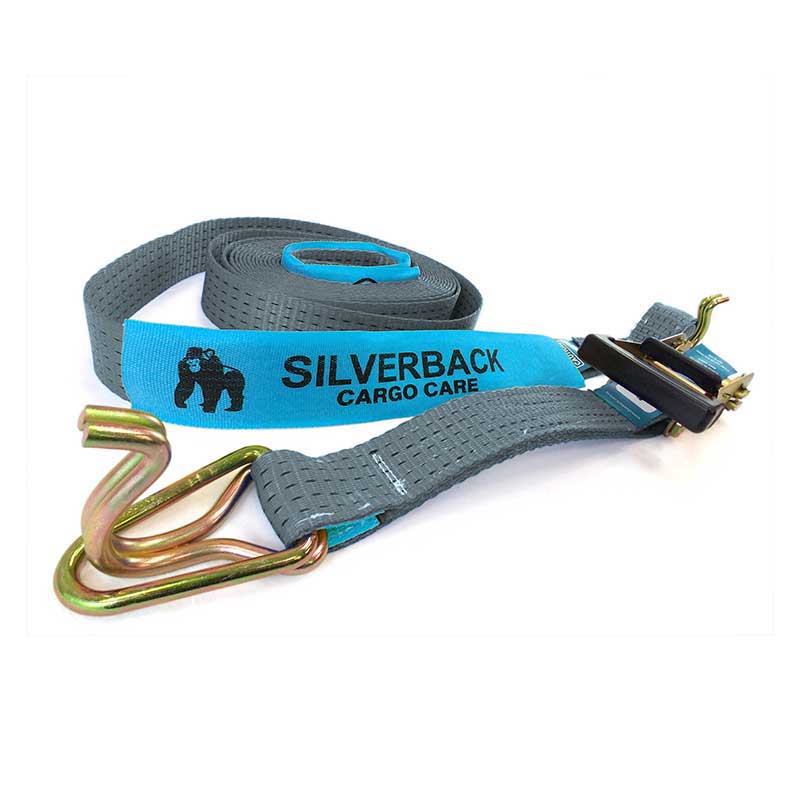 Silverback Premium Ratchet Tie Down Kits Hook Keeper (10342 - 11m x 50mm LC 2500kg GREY)