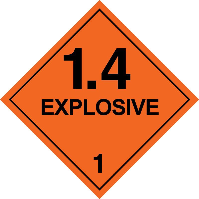 Dangerous Goods Class 1.4 Explosives (14014 - 250mm-Vinyl)