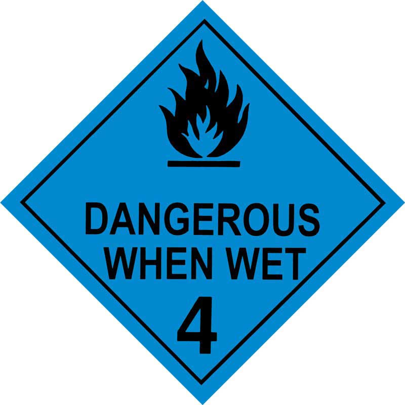 Silverback Dangerous Goods Class 4.3 Dangerous When Wet (14043 - 250mm-Vinyl)