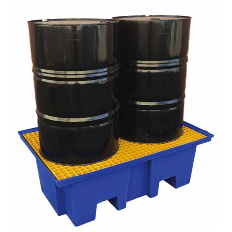 2 Drum Bunded Spill Pallet Polyethylene 230L