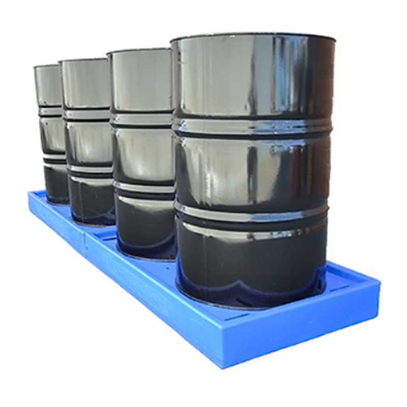 Low Profile Spill Deck Polyethylene 4 Drum Inline Bund