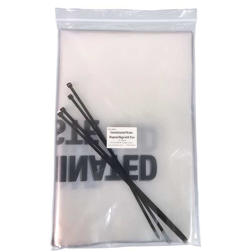 Waste Disposal Bag Kit 700mm x 450mm Cable Ties 5 Pk