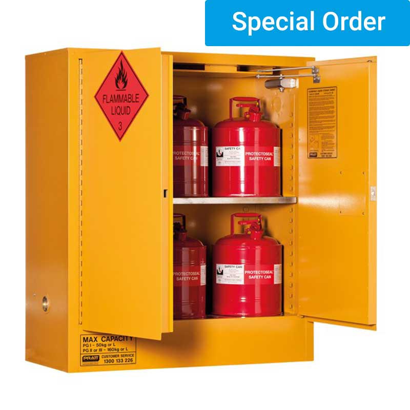 160L Flammable Liquid Storage Cabinet 2 Door 2 Shelf