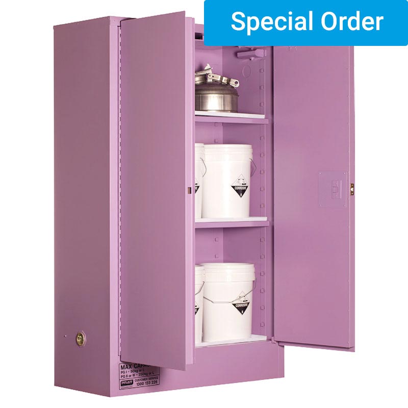 Corrosive Substance Storage Cabinets (25524 - 250L 2-Dr 3-Lvl)