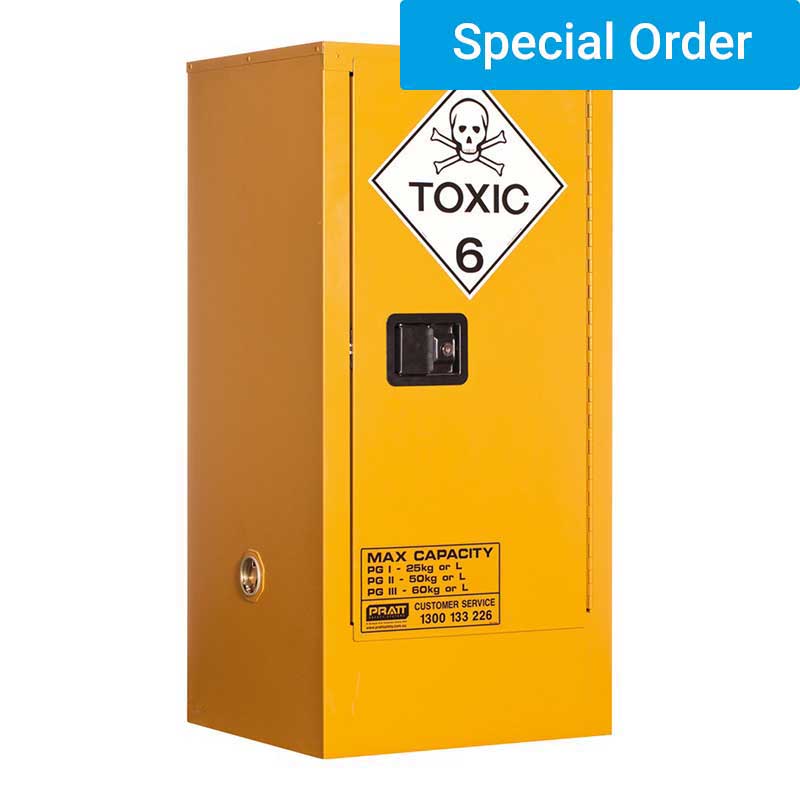 60L Toxic Substance Storage Cabinet 1 Door 2 Shelf