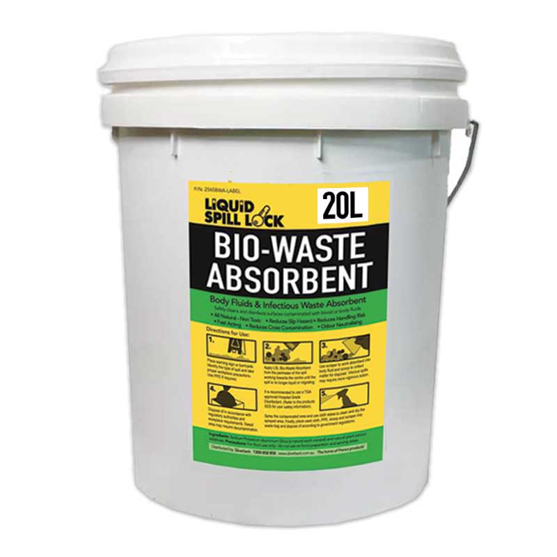 Bio-Waste Liquid Spill Lock Prenco Absorbent 20L