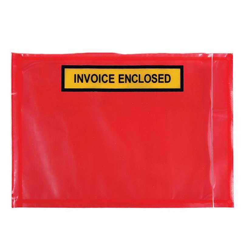 Invoice Enclosed Adhesive Pockets (26001 - RED - Carton of 1000)