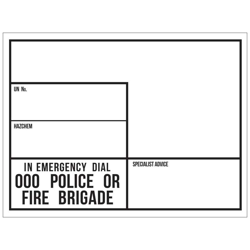 Dangerous Goods Emergency Information Placard