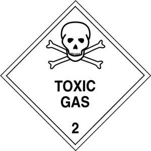 Silverback 250mm Class 2.3 Toxic Gas Adhesive Label
