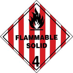Silverback 250mm Class 4.1 Flammable Solid Adhesive Label
