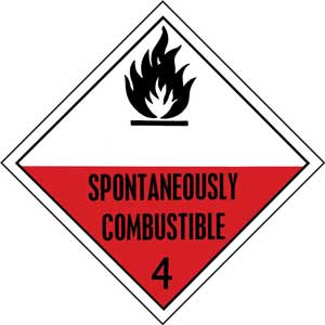Silverback 250mm Class 4.2 Spontaneously Combustible Adhesive Label