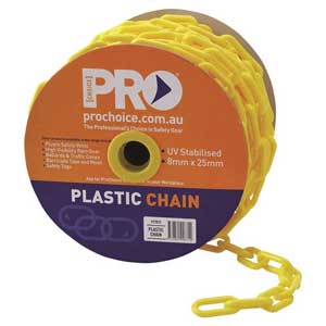 Plastic Safety Chain 8mm x 25m Roll YL